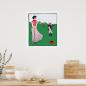 Vintag 1901 Golf Aquarell drucken Poster (Küche)