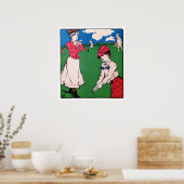 Vintag 1901 Golfer-Golfer-Printwerbung Poster (Küche)