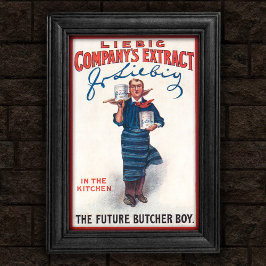 Vintag 1903 Liebig Extract Butcher Boy Poster