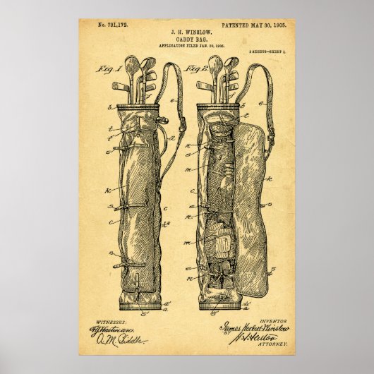 Vintag 1905 Kaddie Bag Print Poster (Vorne)