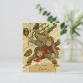 Vintag 1906 Boys Rodeln im Schnee Weihnachten (Stehend Vorderseite)