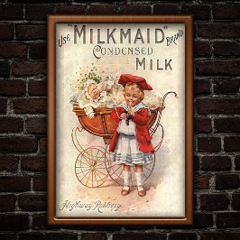 Vintag 1907 Milchwerbung Poster