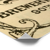 Vintag 1908 Brauerei- und Bierwerbung Poster (Ecke)