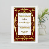 Vintag 1909 Verzierte Weingrenze Folieneinladung (Stehend vorne)