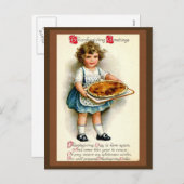 Vintag 1910, Erntedank Gruß Feiertagspostkarte (Vorne/Hinten)