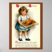 Vintag, 1910, Erntedank Grüße Poster (Vorne)