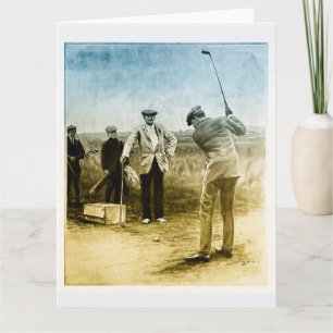 Vintag 1910 Golfer Big Card Dankeskarte