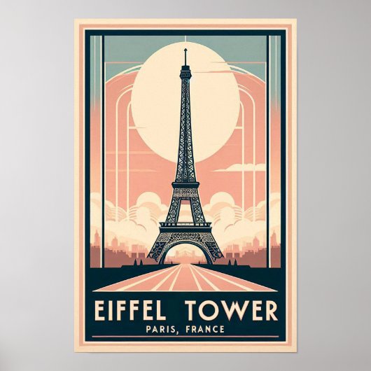 Vintag 1910 Paris Eiffelturm Art Deco Poster (Vorne)