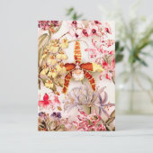 Vintag 1911 Orchid Pink Blume Alte Illustration Karte (Stehend Vorderseite)