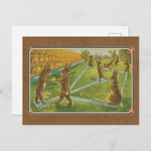 Vintag 1912 Hasen spielen Baseball Ostern Postkarte (Vorne/Hinten)