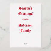 Vintag 1915 Weihnachtskrippe Folien Feiertagskarte (Rückseite)