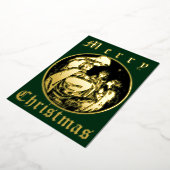 Vintag 1915 Weihnachtskrippe Folien Feiertagskarte (Gedreht)