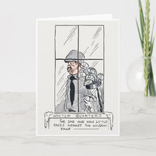 Vintag 1916 Briggs Cartoon Golf Card Feiertagskarte
