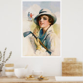 Vintag 1916 Golf Aquarell Print Poster (Küche)