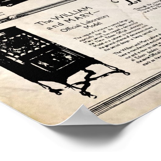 Vintag 1917 Edison Phonograph Poster (Ecke)