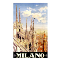 Vintag 1920 Duomo di Milano Italien Reiseplakat