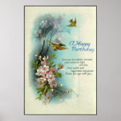 Vintag 1920 Geburtstagsblossom Art Poster (Vorne)