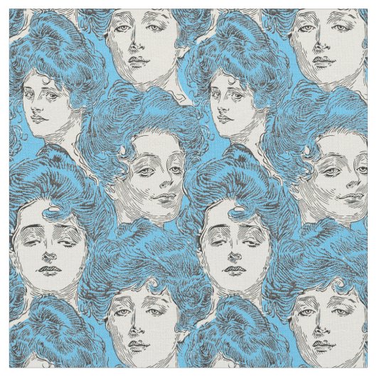 Vintag 1920 "Gibson Girls" Bachelor's Pattern Stoff (Nahaufnahme)