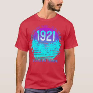 Vintag 1921 Geburtstag 100. Ästhetische Sonnenunte T-Shirt