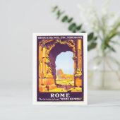 Vintag 1921 Rom, Italien, Reiseplakat Postkarte (Stehend Vorderseite)