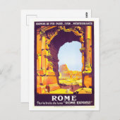 Vintag 1921 Rom, Italien, Reiseplakat Postkarte (Vorne/Hinten)