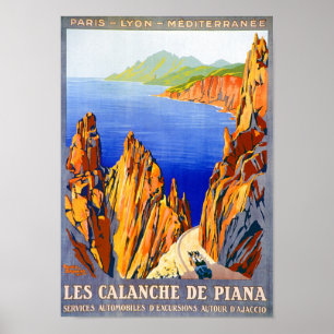 Vintag 1923 Les Calanche de Piana Poster