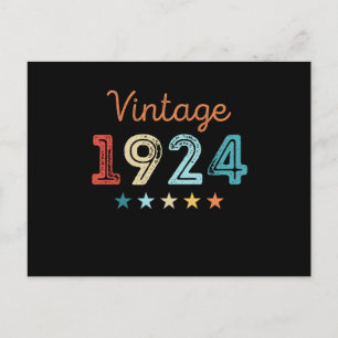 Vintag 1924 100. Geburtstag Retro-Geschenk 100 Jah Postkarte