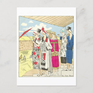 Vintag 1924 Fashion Illustration Postkarte