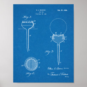 Vintag 1926 Golf Ball T-Shirt Design Patentschrift Poster