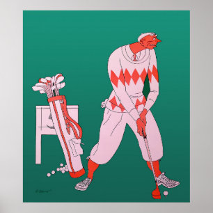 Vintag 1927 Golfurt Poster