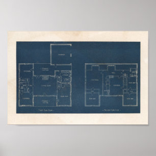 Vintag 1927 House Design 10A2 Layout Print Poster