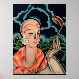 Vintag 1928 Art Deco Golf Print Poster