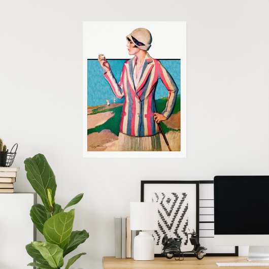 Vintag 1928 Golfurt Poster (Heimbüro)