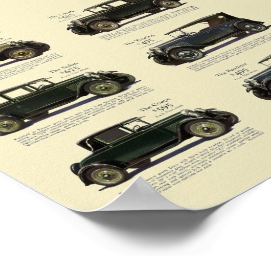 Vintag 1928 Kfz-Werbung Poster (Ecke)