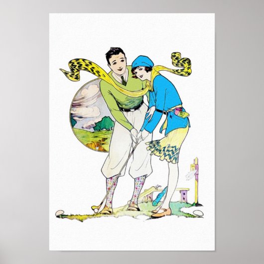 Vintag 1929 Golf Aquarell Print Poster (Vorne)
