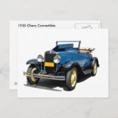 Vintag 1930 Chevy Convertible Automobil Postkarte (Vorne/Hinten)