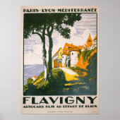 Vintag 1930 Flavigny Französisches Reiseplakat Poster (Vorne)