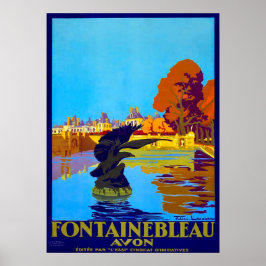 Vintag 1930 Fontainbleau Avon French Travel Poster