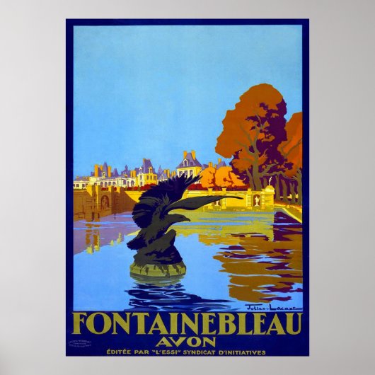 Vintag 1930 Fontainbleau Avon French Travel Poster (Vorne)