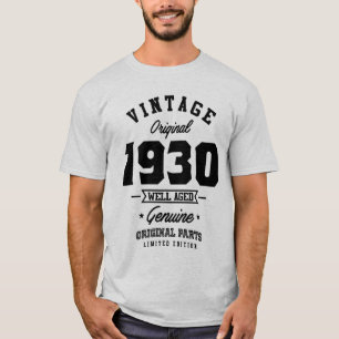 Vintag 1930 Geboren 1930 Retro Geburtstagsgeschenk T-Shirt