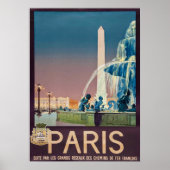 Vintag 1930 Paris Reiseplakat Poster (Vorne)