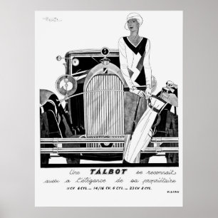 Vintag 1930 Talbot-Poster Poster