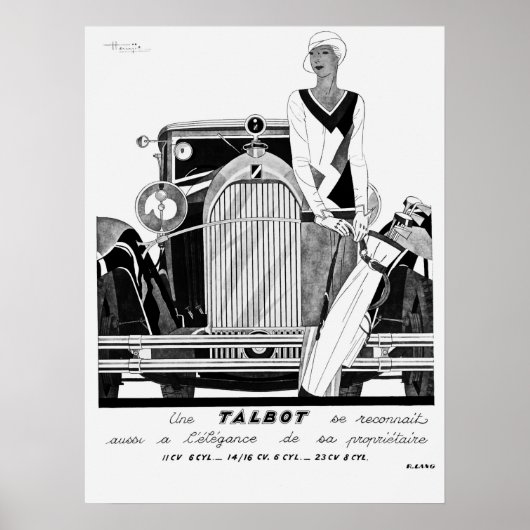 Vintag 1930 Talbot-Poster Poster (Vorne)