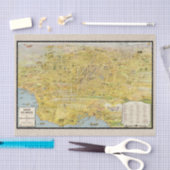 Vintag, 1932 Los Angeles restauriert Karte Decoupa Seidenpapier (Handwerk)