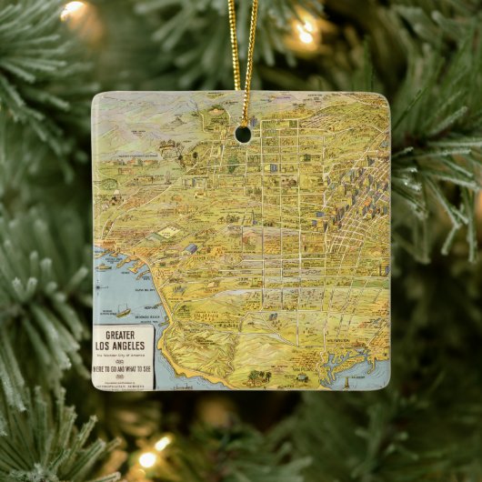 Vintag 1932 Los Angeles Weihnachten - Wiederherste Keramikornament (Baum)