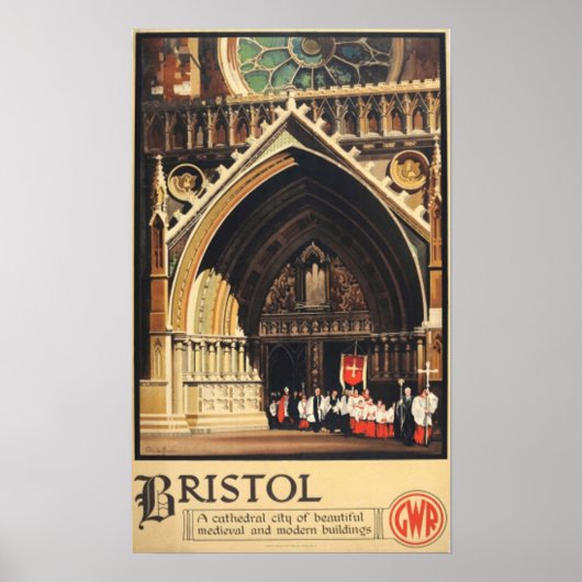 Vintag 1933 Bristol GWR Reiseplaner Poster (Vorne)