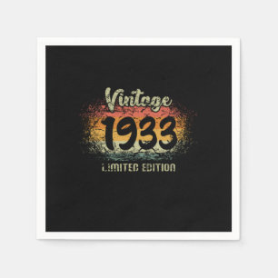 Vintag 1933 Limited Edition Geburtstagsgeschenk Serviette