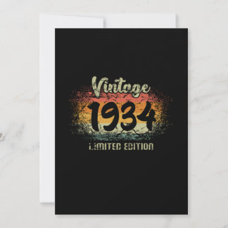 Vintag 1934 Limited Edition Geburtstagsgeschenk Einladung