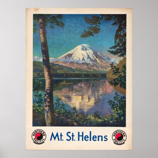 Vintag 1935 Mount Saint Helens USA Travel Poster (Vorne)