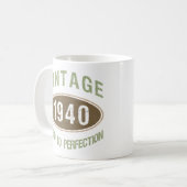 Vintag 1940 80. Geburtstag Kaffeetasse (Vorderseite Links)